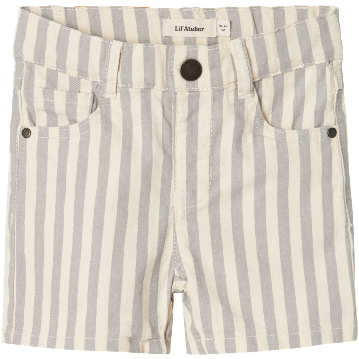 Lil'Atelier Limestone Coconut Milk Hugo Loose Twill Shorts