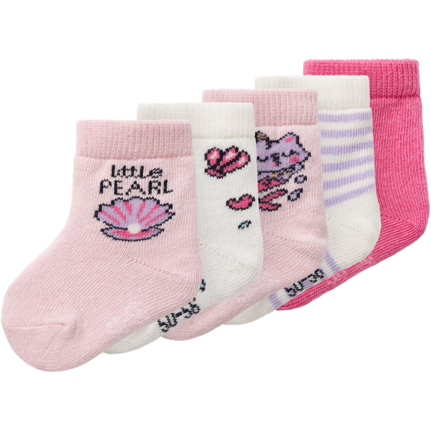 Name It Parfait Pink Sea Valle Socks 5-Pack