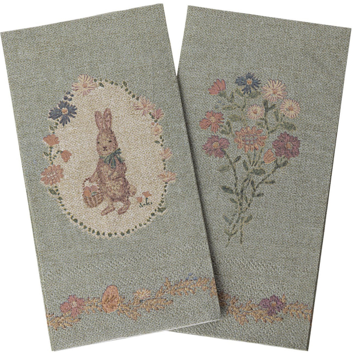 Maileg Napkin, Lapin De Pâques - Green/Green