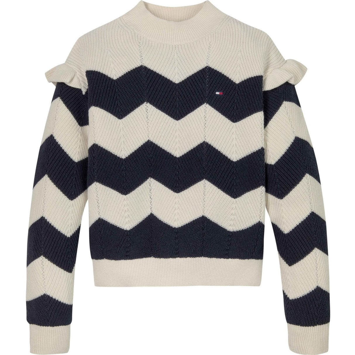 Tommy Hilfiger Ivory Petal Stripe Wavy Stripe Sweater