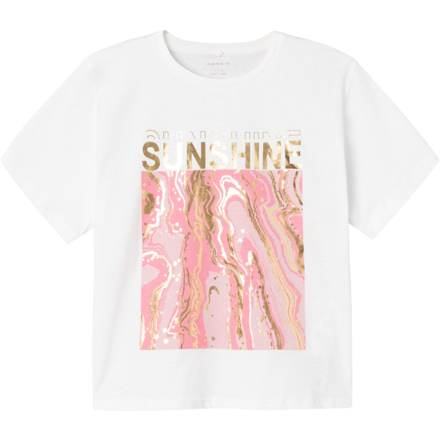 Name It Bright White Pink Nectar Javase Loose Short T-Shirt