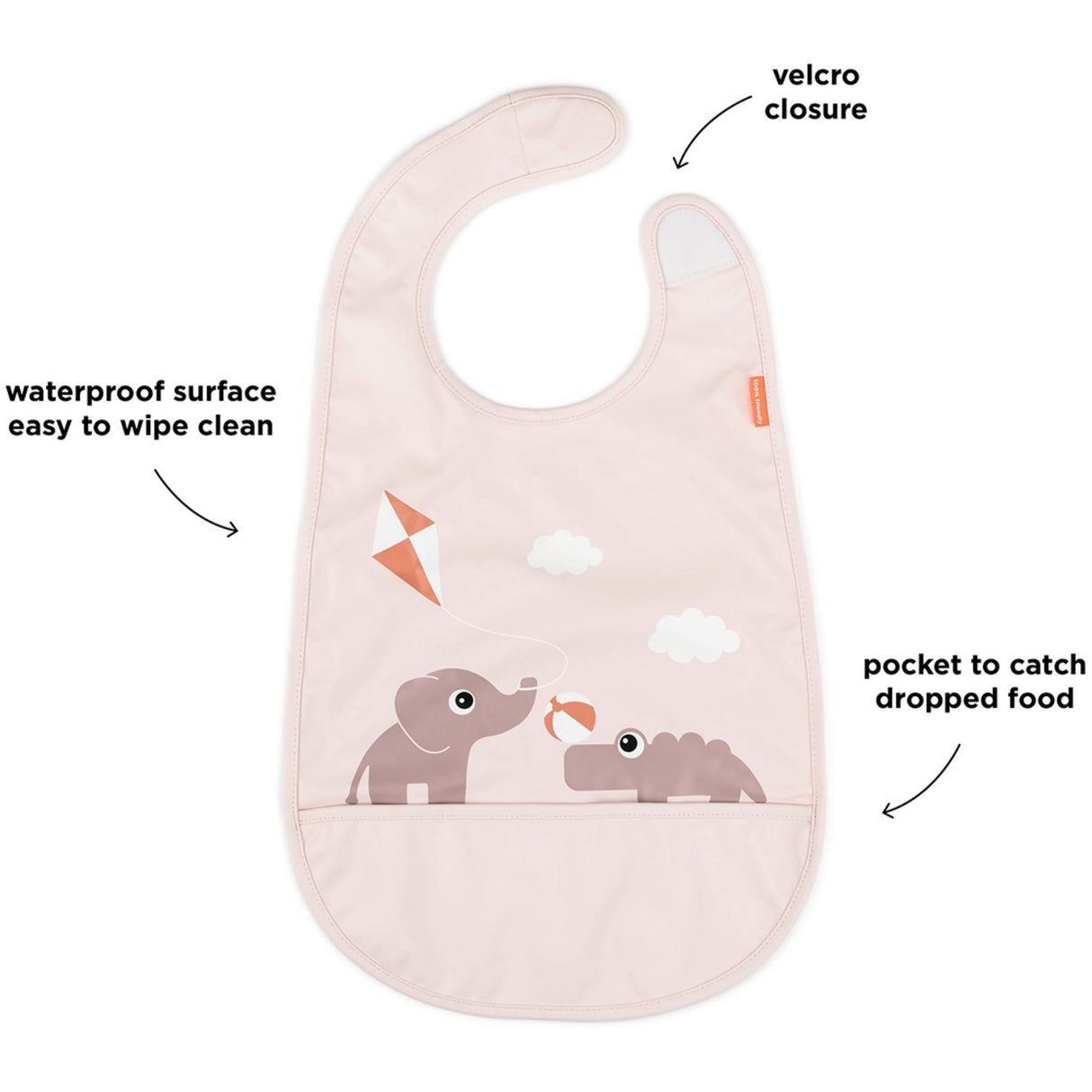 DonebyDeer Bib w/Velcro Playground Powder