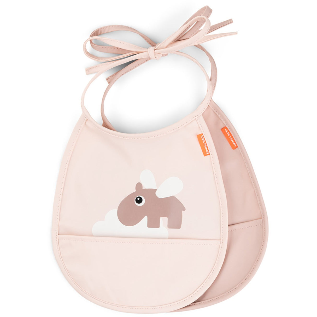 DonebyDeer Mini Bib w/Pocket 2 pcs. Happy Clouds Powder 5