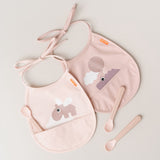 DonebyDeer Mini Bib w/Pocket 2 pcs. Happy Clouds Powder 2