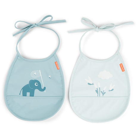 DonebyDeer Mini Bib w/Pocket 2 pcs Elphee Blue