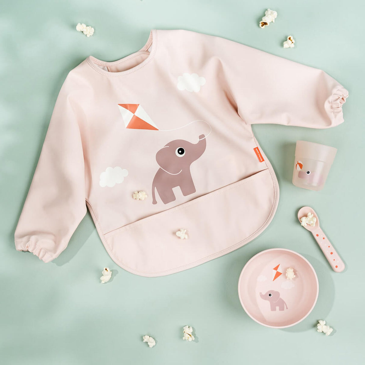 DonebyDeer Bib w/Sleeves & Pocket Playground Powder