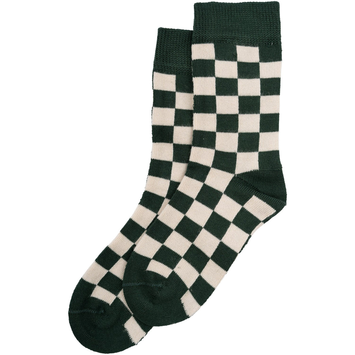 minipop® Emerald Green/Off White Bamboo Socks Check