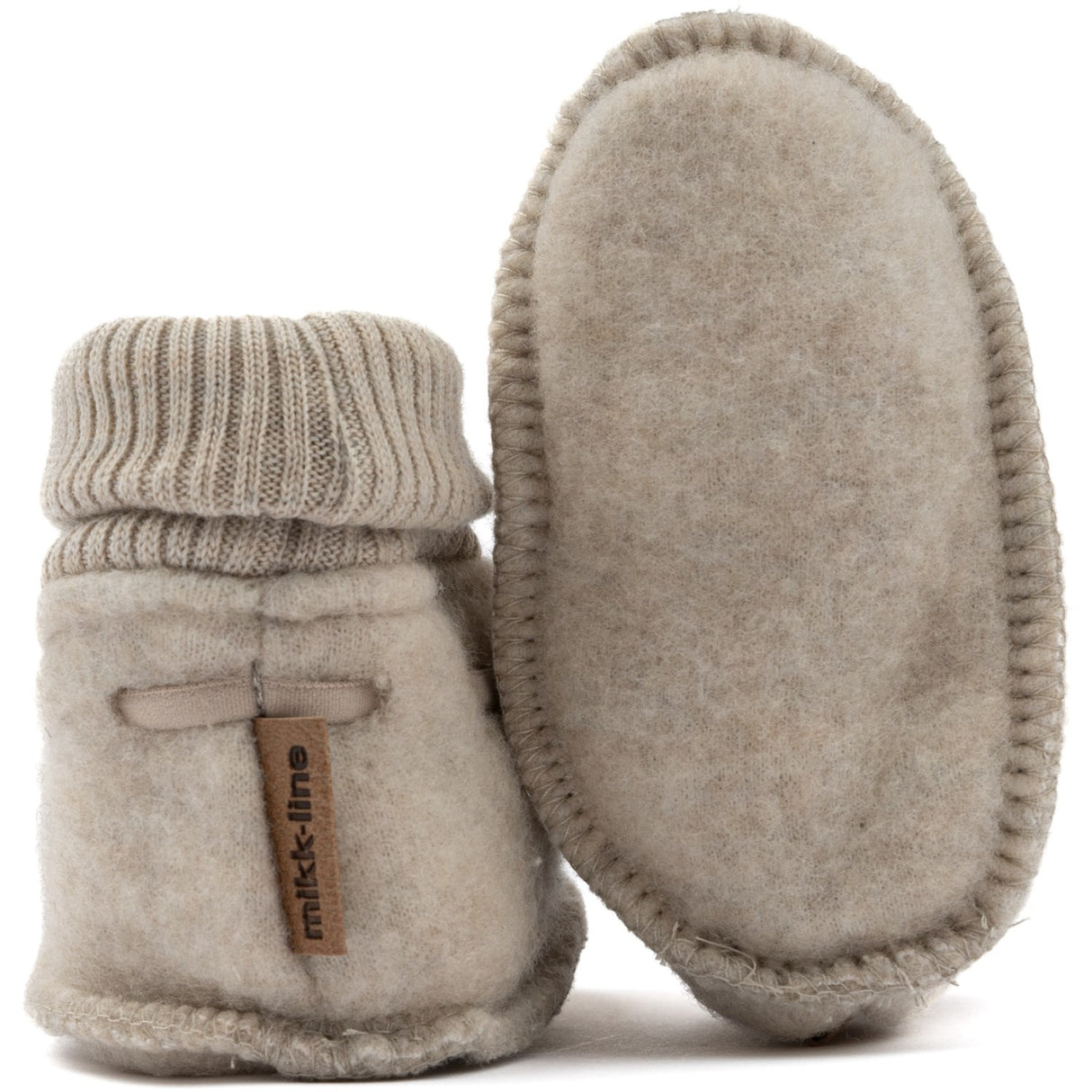 Mikk-Line Melange Offwhite Wool Footies