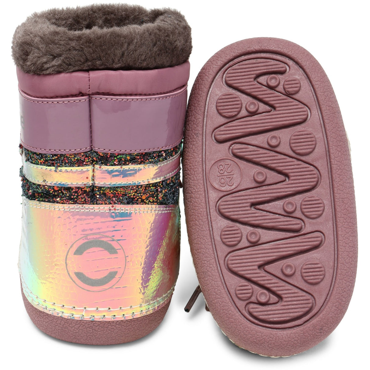 Mikk-Line Rose Brown Snow Boots Glitter