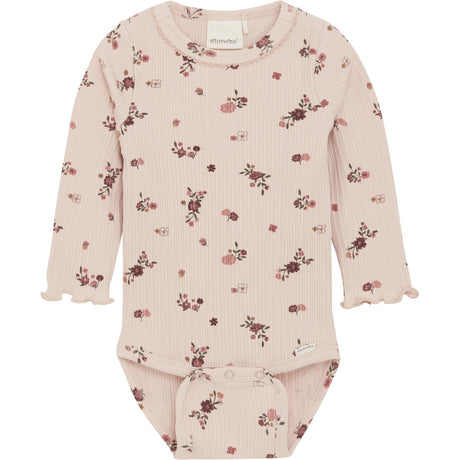 Minymo Sepia Rose Bodysuit Ls AOP Rib