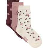 Minymo Dusty Rose 3-Pack Socks