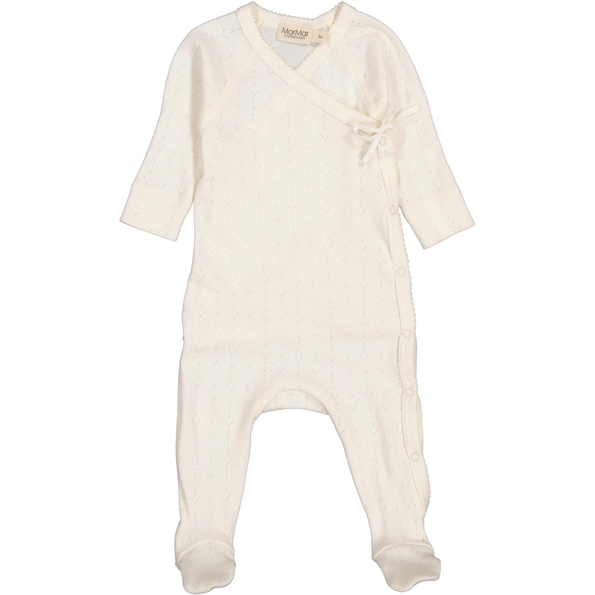 MarMar New Born Modal Pointelle Flour White Rubetta Onesie