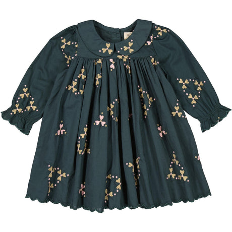 MarMar Light Embroidery Deep Forest Hearts Dulla Scallop Dress