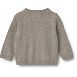 Wheat Warm Grey Melange Knit Cardigan Sofus