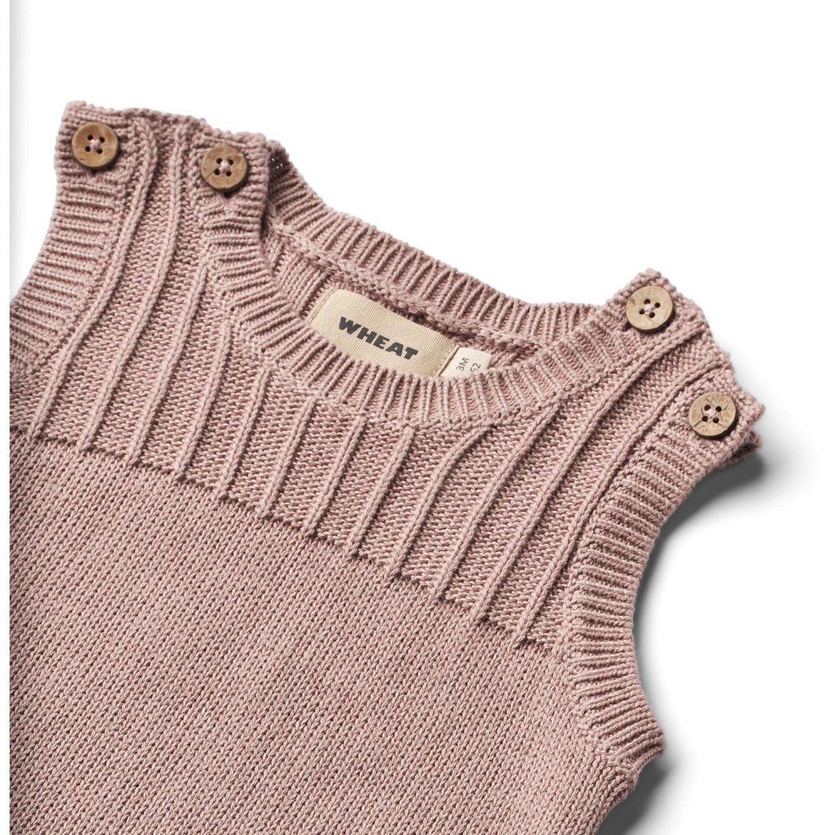 Wheat Dry Rose Knit Romper Vigge