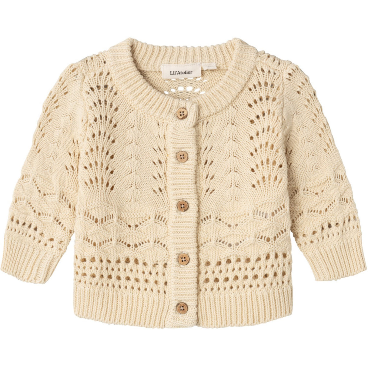 Lil'Atelier Bleached Sand Lale Knit Cardigan