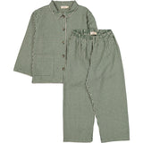 MarMar Cotton Seersucker Green Check Pajama Set