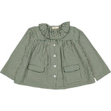 MarMar Cotton Seersucker Green Check Pajama Frill Set