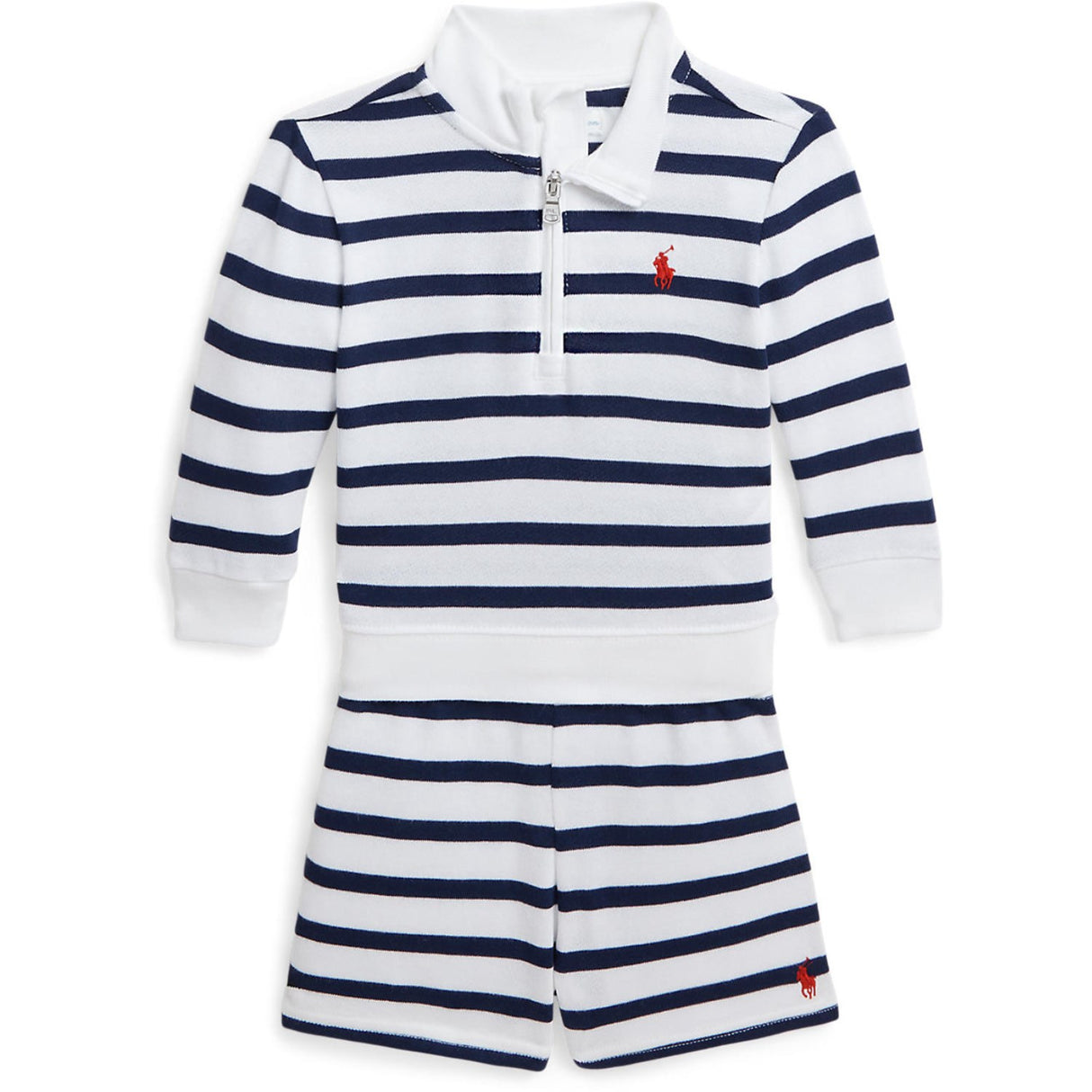 Ralph Lauren Baby White/Spring Navy Shorts Set