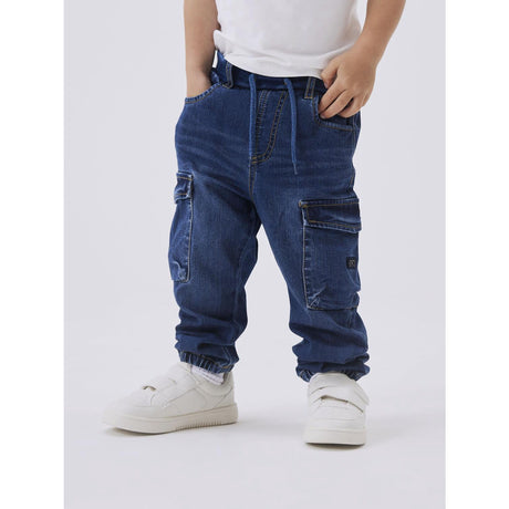 Name It Dark Blue Denim Ben Baggy Cargo Jeans Noos