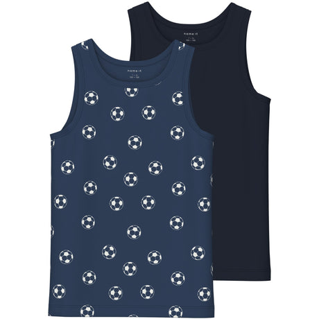 Name It Dark Denim Tank Top 2-pack Dark Denim Football Noos