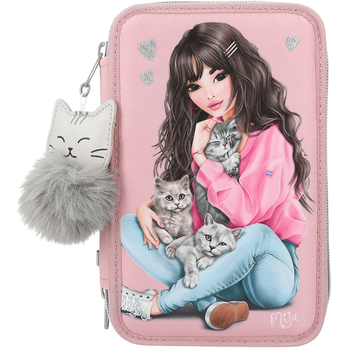 TOPModel Triple Pencil Case Kitty And Doggy 6