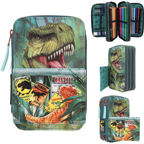 Dino World  Trippel Pencil case Danger