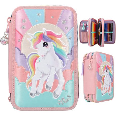 Ylvi Triple Pencil Case Rainbow