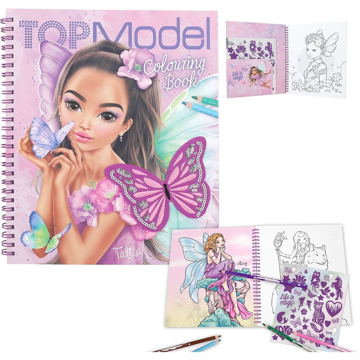 TOPModel coloring book w/Sequins Fairy Love