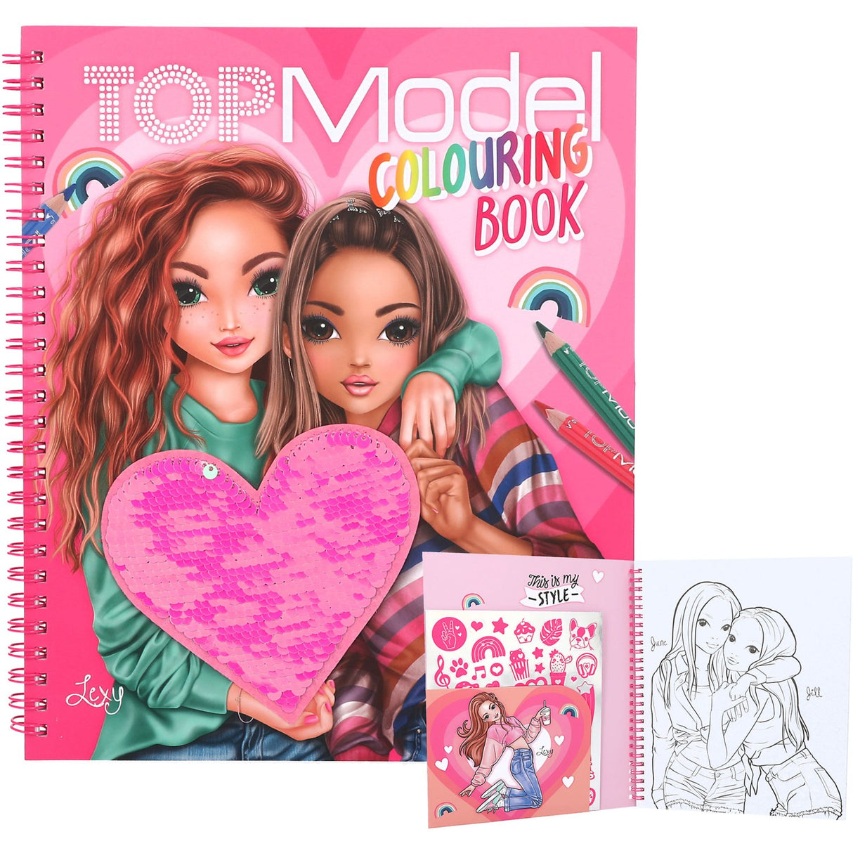 TOPModel Coloring Book w/Sequins