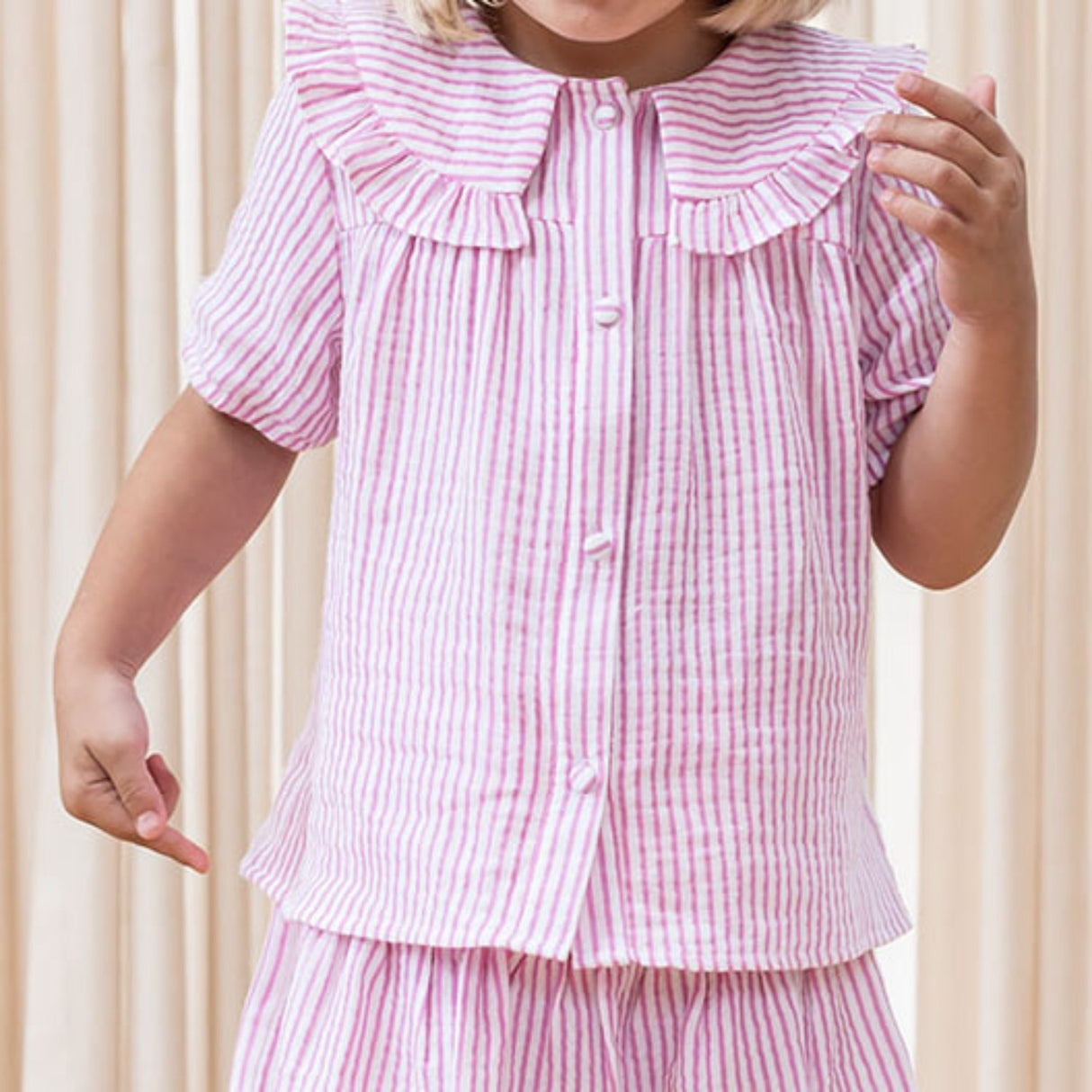 Fliink Cloud Dancer Pink Stripe Ciao Stripe SS Shirt