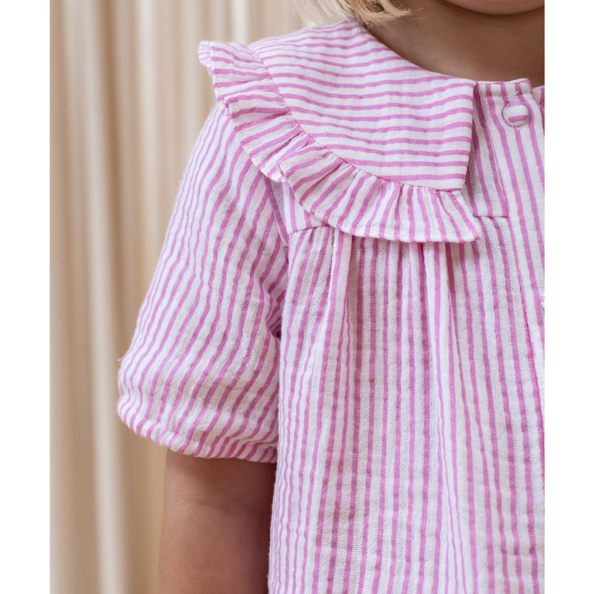 Fliink Cloud Dancer Pink Stripe Ciao Stripe SS Shirt