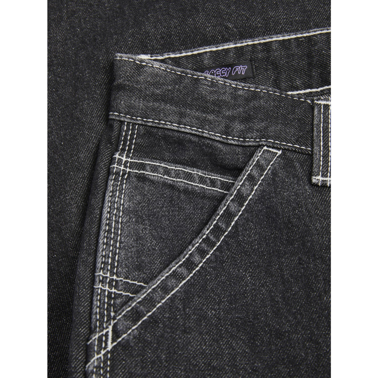 Jack & Jones Junior Black Denim Ialex Carpenter Jeans 056