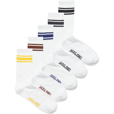 Jack & Jones Junior Bright White Actrey Tennis Socks 5-pack