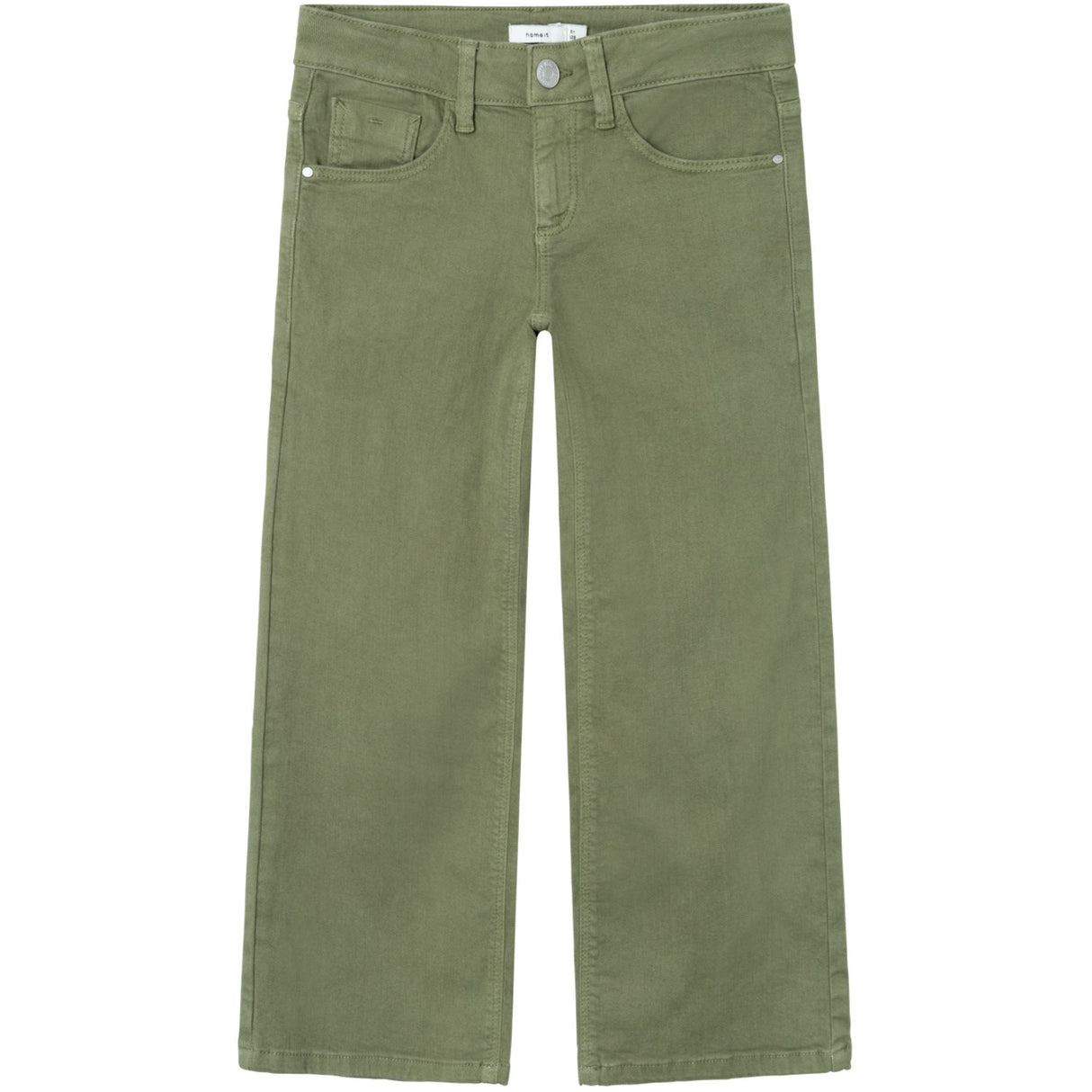 Name It Deep Lichen Green Rose Wide Twill Pants Noos