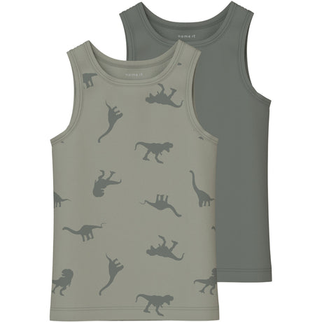 Name It Agave Green Tank Top 2-pack Agave Green Dino Noos