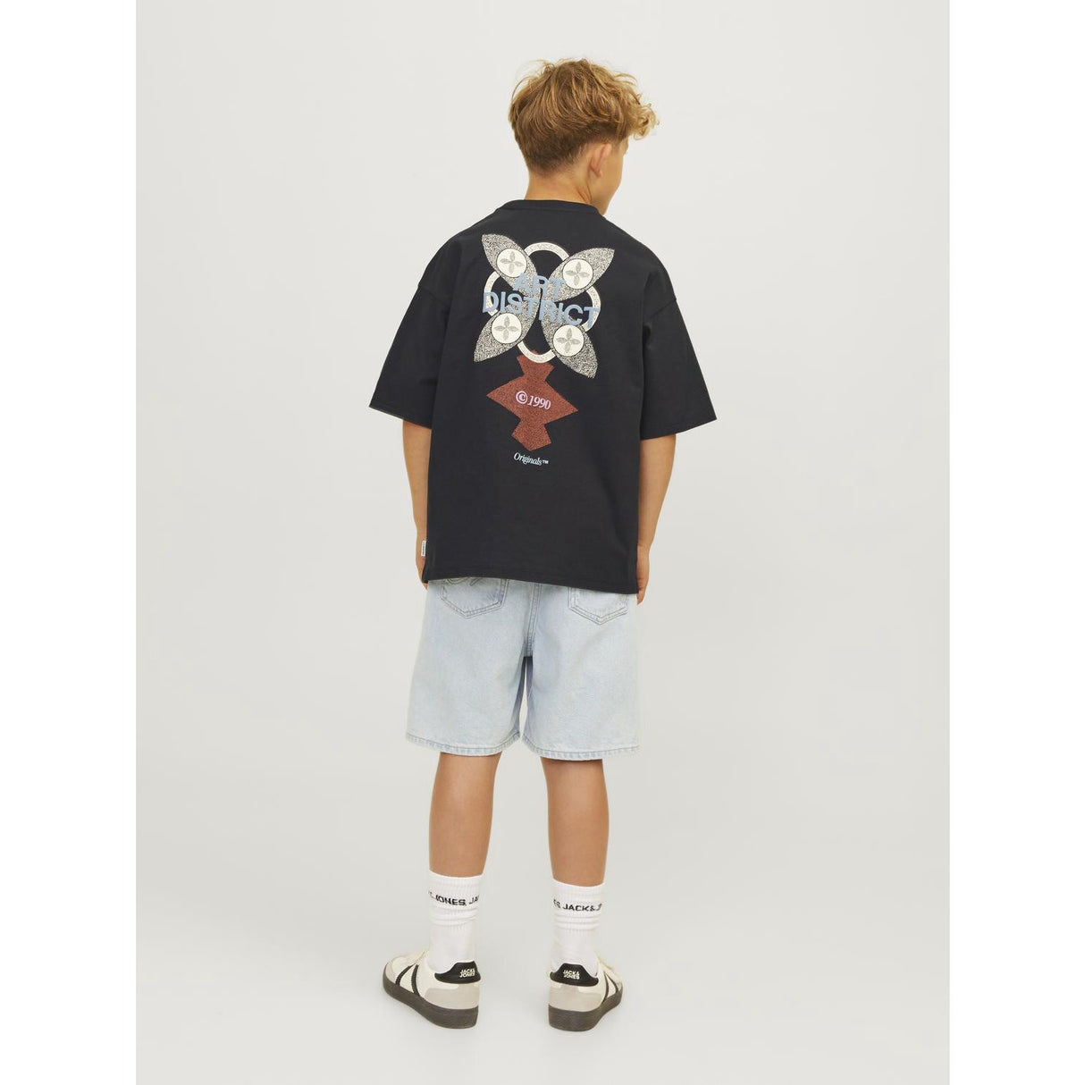 Jack & Jones Junior Black Ornoho Back Graphic T-Shirt Crew 5