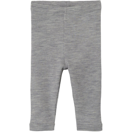 Lil'Atelier Grey Melange Fable Wool Leggings