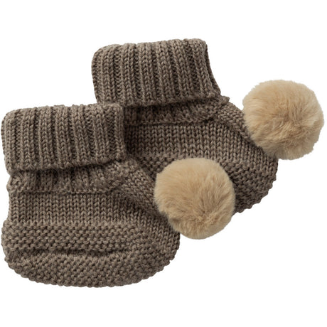 Name It Walnut Wrilla Wool Knit Slippers With Dot