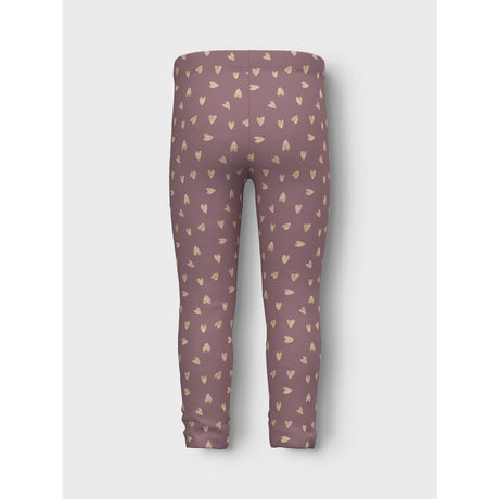 Name It Grape Shake W. Glitter Hearts Tavina Sweat Fleece Legging Noos 2