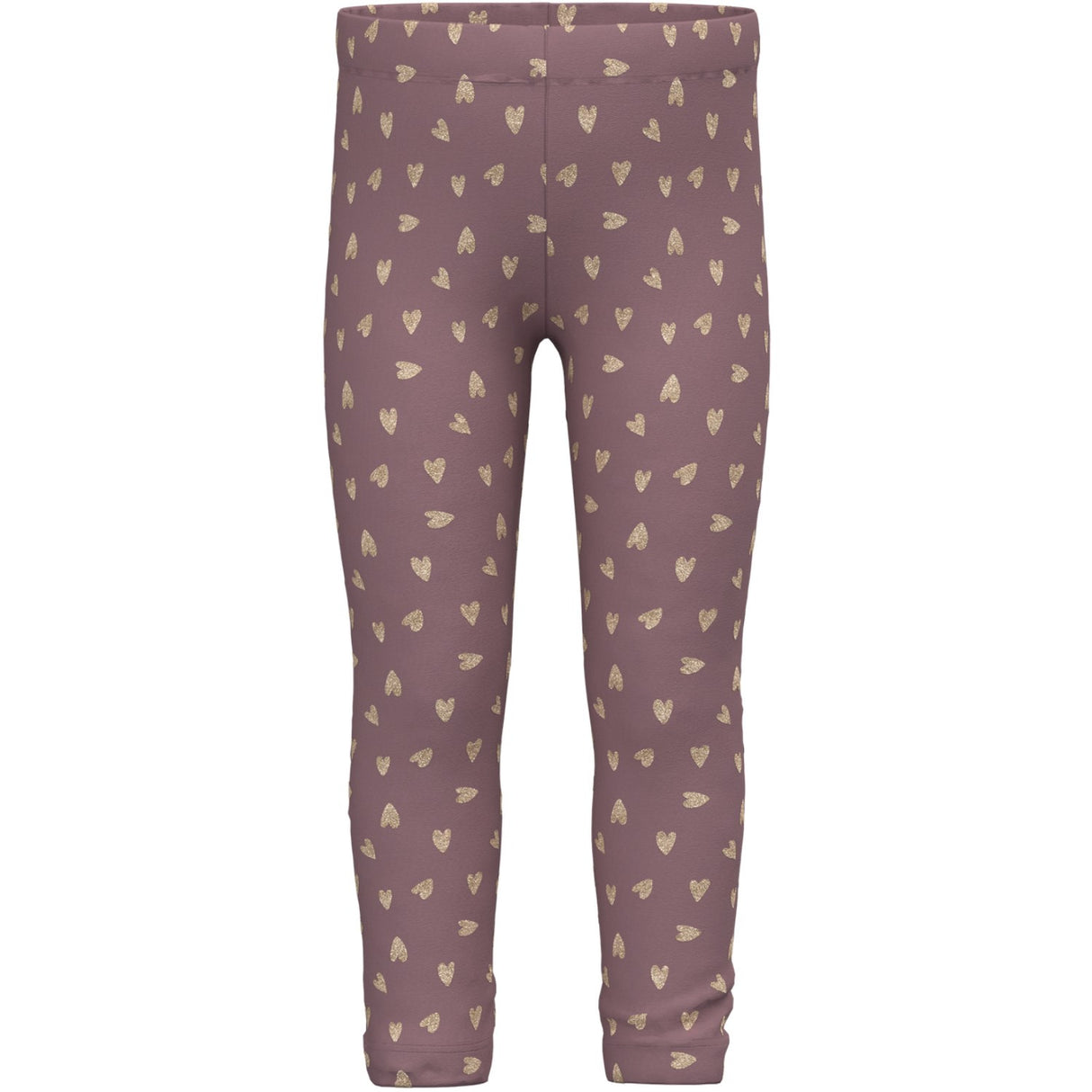 Name It Grape Shake W. Glitter Hearts Tavina Sweat Fleece Leggings Noos