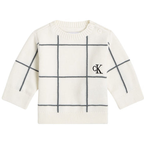 Calvin Klein Ivory Soft Grid Sweater