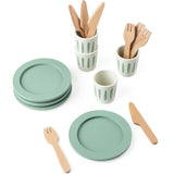 Sebra Green Dining Set for 4, Wood