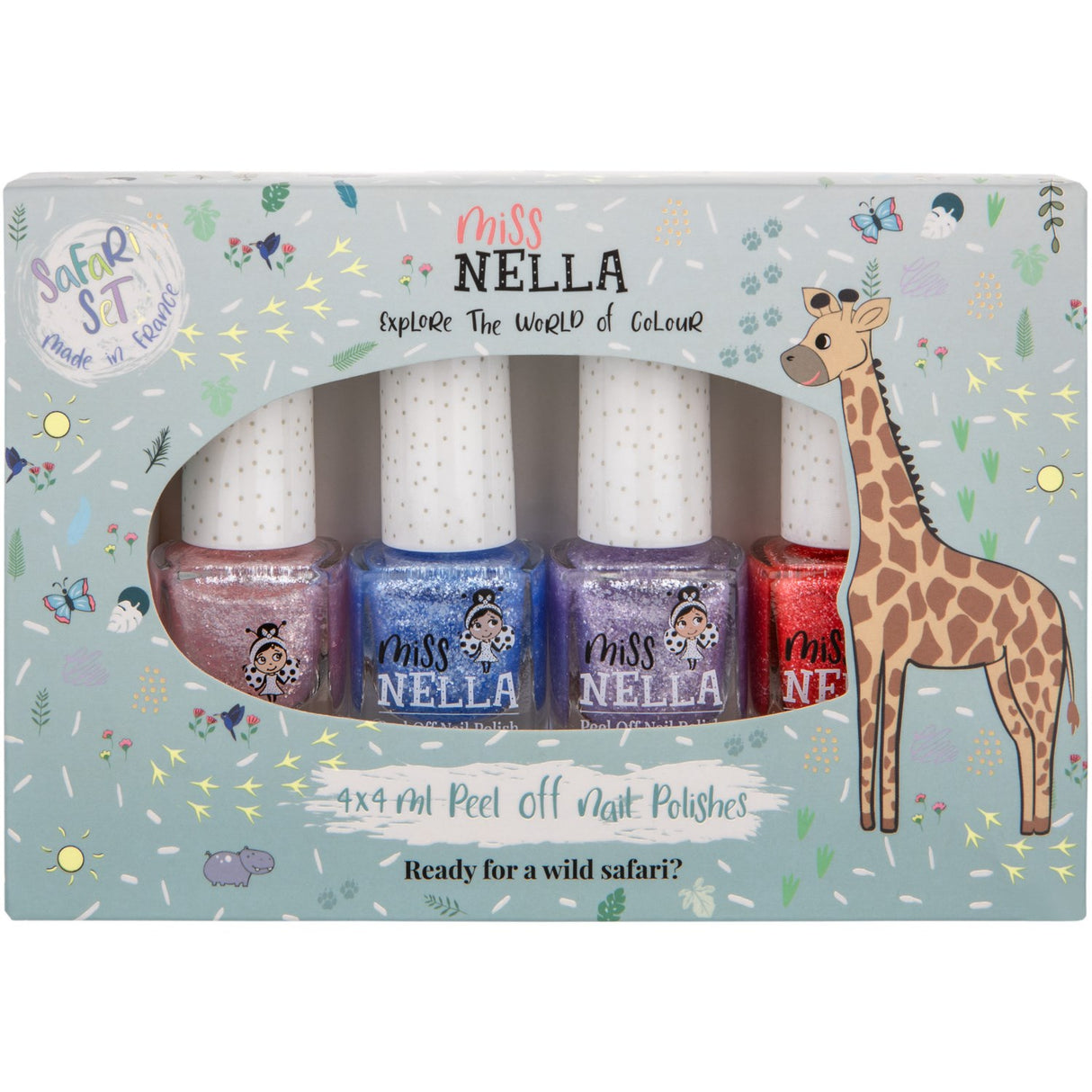 Miss Nella Safari Set med 4 stk. Children's Nail Polish