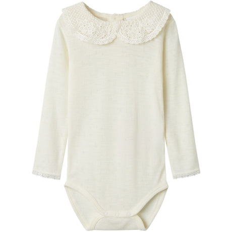 Name It Snow White Wang Wool Needle Bodysuit Ls With Collar