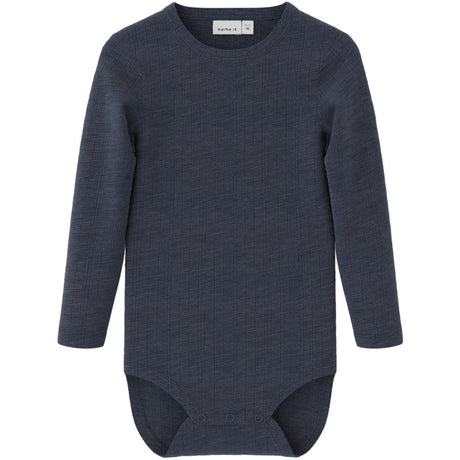 Name It Ombre Blue Wang Wool Needle Bodysuit Ls Solid Noos