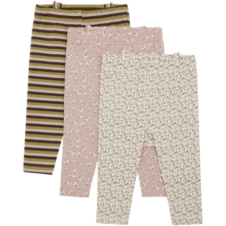 Hust & Claire Dusty Rose Baby Liva Leggings 3-Pack