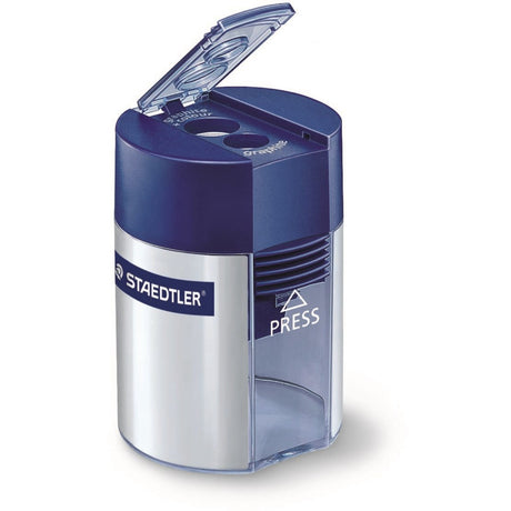 Staedtler Pencil Sharpener with Collector 2-Hole Silver/Blue