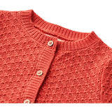 Wheat Candy Red Knit Cardigan Magnella