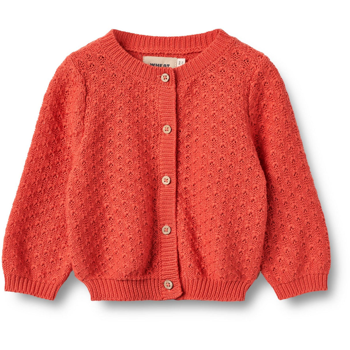 Wheat Candy Red Knit Cardigan Magnella